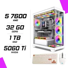 PC Gamer Ryzen 5 7600 RTX 5060 Ti 8G + LOGITECH G102 + GM87 TKL RGB