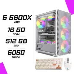 PC Gamer Ryzen 5 5600X RTX 5060 8G + LOGITECH G102 + GM87 TKL RGB