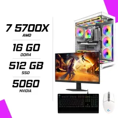 PC Gamer AMD Ryzen 7 5700X RTX 5060 8G + AOC 24G4HRE 23.8″ 200Hz + LOGITECH G102 + LOGITECH G213
