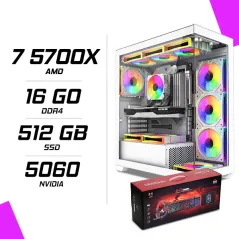 PC Gamer AMD Ryzen 7 5700X RTX 5060 8G + HYBROK HPG200 4in1