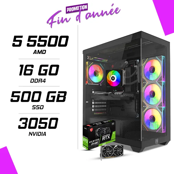 PC Gamer AMD Ryzen 5 5500 MSI RTX 3050 8G