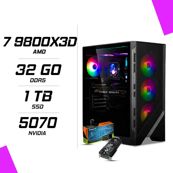 PC Gamer AMD Ryzen 7 9800X3D RTX 5070 12G