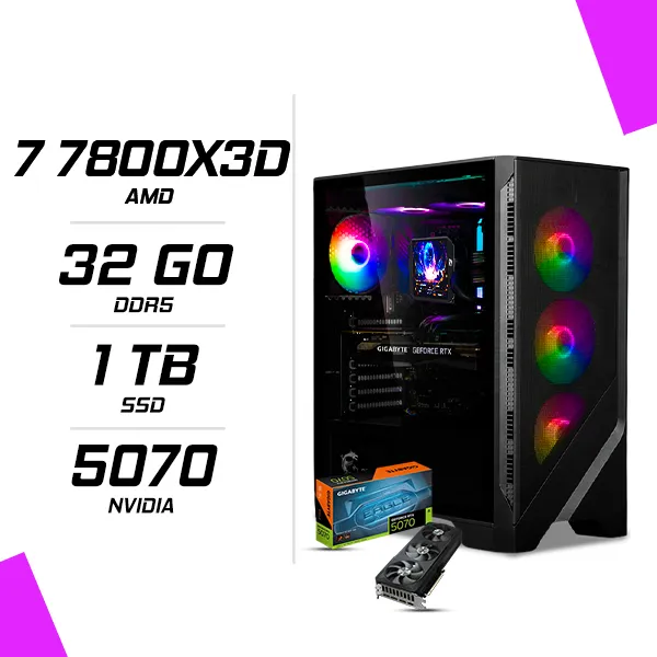 PC Gamer AMD Ryzen 7 7800X3D RTX 5070 12G