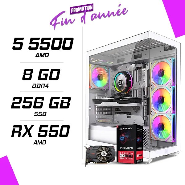 PC Gamer AMD Ryzen 5 5500 RX 550 4GB