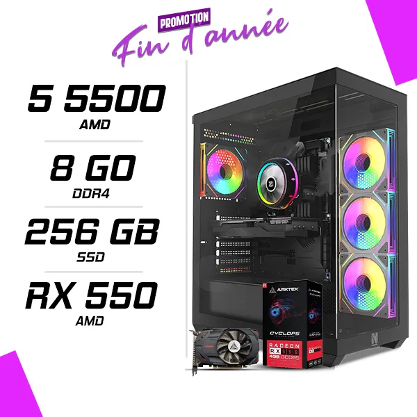 PC Gamer AMD Ryzen 5 5500 RX 550 4GB