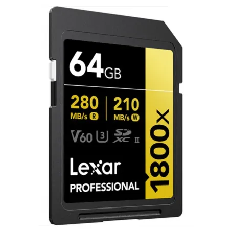 LEXAR 64GB PROFESSIONAL 1800X UHS-II SDXC GOLD Series