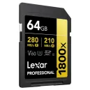 LEXAR 64GB PROFESSIONAL 1800X UHS-II SDXC GOLD Series