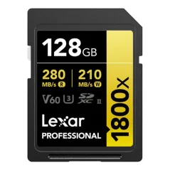 LEXAR 128GB PROFESSIONAL 1800X UHS-II SDXC GOLD Series