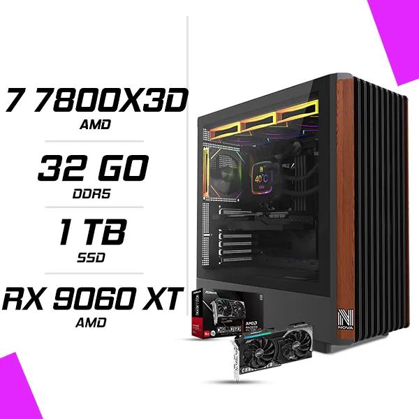 PC Gamer AMD Ryzen 7 7800X3D RX 9060 XT 16GB