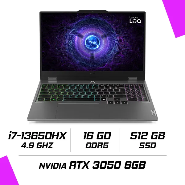 LENOVO LOQ 15IRX9 Intel i7-13650HX/16GB DDR5/512GB SSD/RTX 3050 6G/15.6″ /Win11 (83DV01BKFE)