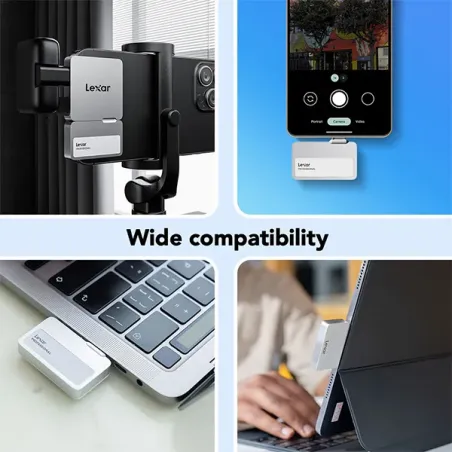 LEXAR 2TB PROFESSIONAL Go PORTABLE SSD avec HUB Gris