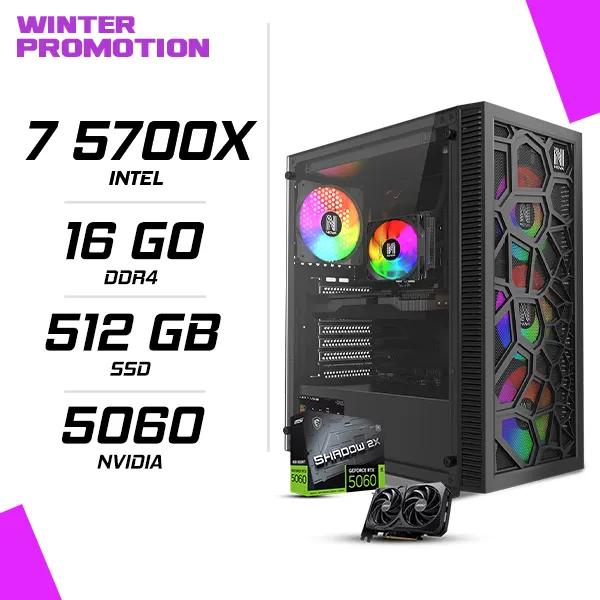 PC Gamer AMD Ryzen 7 5700X MSI RTX 5060 8G