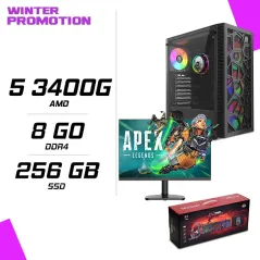 PC Gamer AMD Ryzen 5 3400G + HYBROK HP24IFL120 24 120Hz + HYBROK HPG200