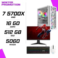 PC Gamer AMD Ryzen 7 5700X MSI RTX 5060 8G + MSI 245F X24 23.8" 240Hz + LOGITECH G102 + MSI GK300