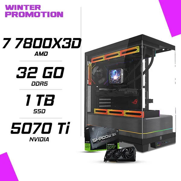 PC Gamer AMD Ryzen 7 7800X3D MSI RTX 5070 Ti 16G