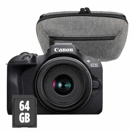 CANON EOS R100 + RF-S 18-45mm f/4.5-6.3 IS STM + SAC PHOTO + CARTE SD 64 Go