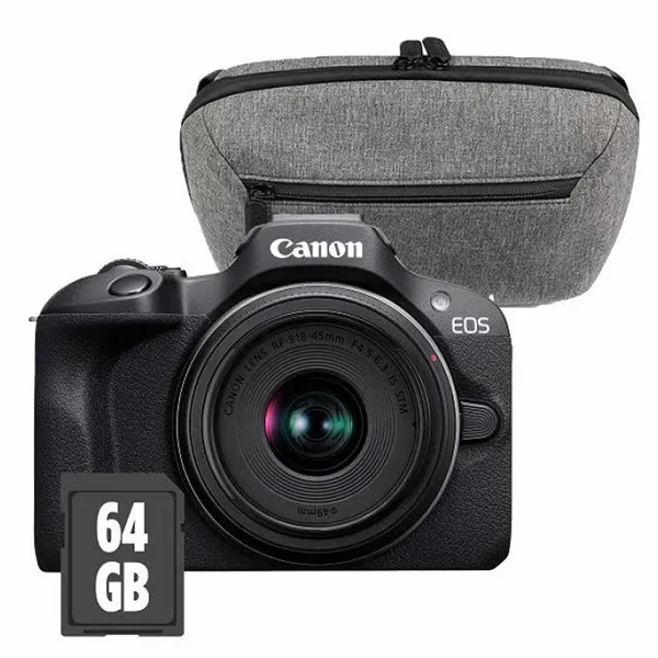 CANON EOS R100 + RF-S 18-45mm f/4.5-6.3 IS STM + SAC PHOTO + CARTE SD 64 Go