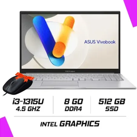 ASUS VIVOBOOK 15 X1504VA-BQ2895W Intel i3-1315U8GB DDR4512GB SSD15.6Windows11 (90NB13Y2-M00V10)