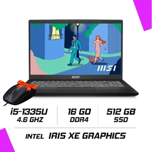 MSI MODERN 14 C13M-1446MA Intel i5-1335U/16GB DDR4/512GB SSD/14" FHD IPS/Win11 - Noir Classic