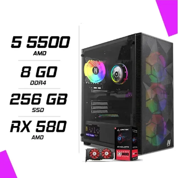 PC Gamer AMD Ryzen 5 5500 RX 580 8GB