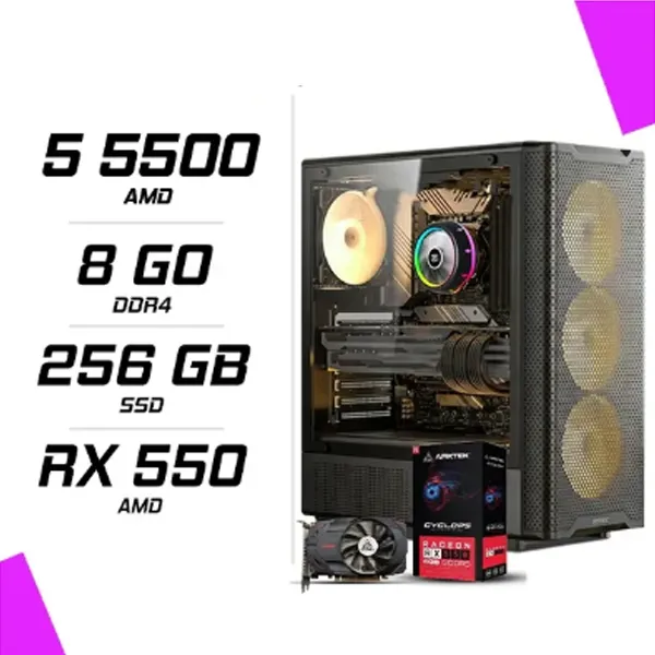 PC Gamer AMD Ryzen 5 5500 RX 550 4GB