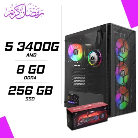 PC Gamer AMD Ryzen 5 3400G + HYBROK HPG200 PACK 4in1