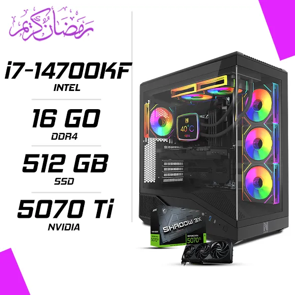 PC Gamer Intel i7-14700KF MSI RTX 5070 Ti 16G
