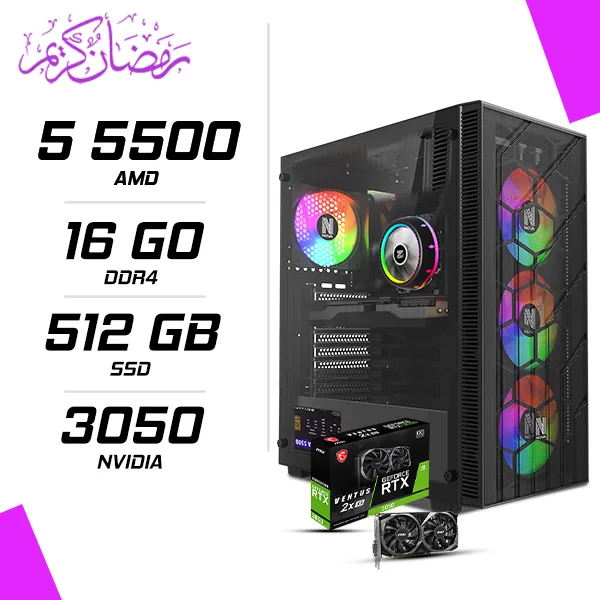 PC Gamer AMD Ryzen 5 5500 MSI RTX 3050 8G