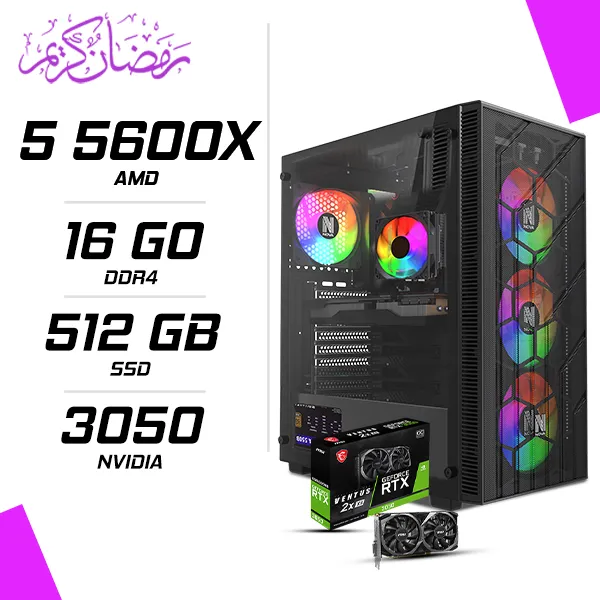 PC Gamer AMD Ryzen 5 5600X MSI RTX 3050 8G