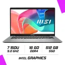 MSI MODERN 14 F1MG-479MA Intel Core 7 150U/16GB DDR4/512GB SSD/Intel Graphics/14" FHD/W11H - Urban Silver