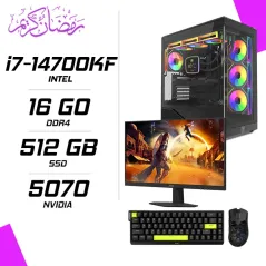 PC Gamer Intel i7-14700KF RTX 5070 12G + AOC 24G4HRE 23.8″ 200Hz + FURYCUBE G11 + MAG 68HE GREEN