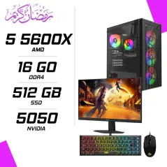 PC Gamer AMD Ryzen 5 5600X RTX 5050 8G + AOC 24G4HRE 23.8″ 200Hz + LOGITECH G102 + ESG K4 RGB