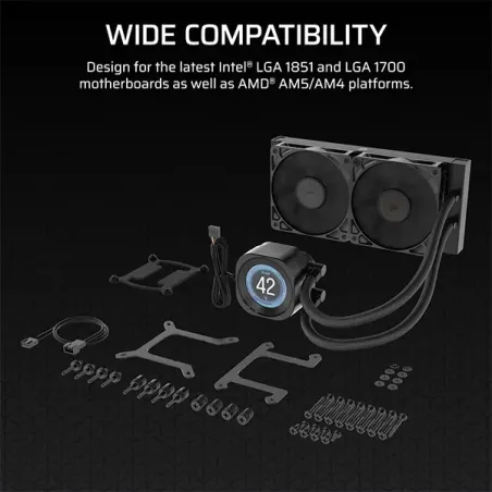 CORSAIR NAUTILUS 240 RS LCD Noir