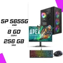 PC Gamer AMD Ryzen 5 PRO 5655G + HYBROK HP24IFL120 24" 120Hz + ESG M2 Flash + ESG K4 Kompact RGB