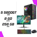 PC Gamer AMD Ryzen 5 5600GT + HYBROK HP24IFL120 24" 120Hz + ESG M2 Flash + ESG K4 Kompact RGB