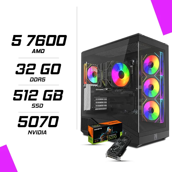 PC Gamer AMD Ryzen 5 7600 RTX 5070 12G