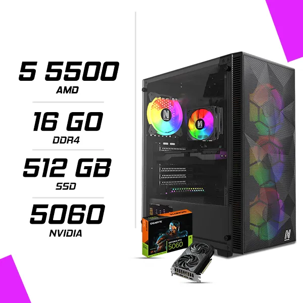PC Gamer AMD Ryzen 5 5500 RTX 5060 8G