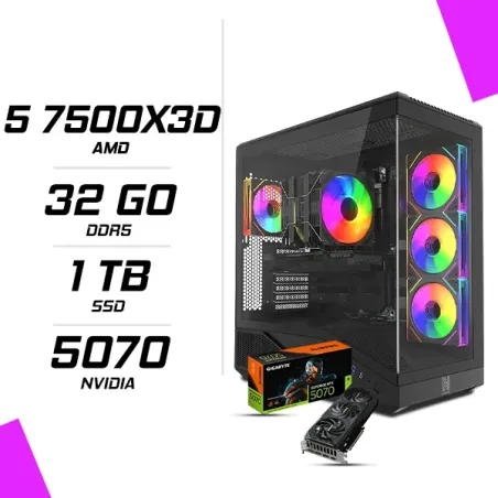 PC Gamer AMD Ryzen 5 7500X3D RTX 5070 12G