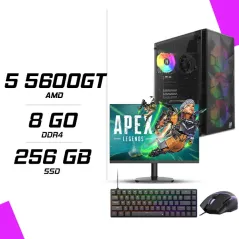 PC Gamer AMD Ryzen 5 5600GT + HYBROK HP24IFL120 24" 120Hz + ESG M2 Flash + NOVA CP68