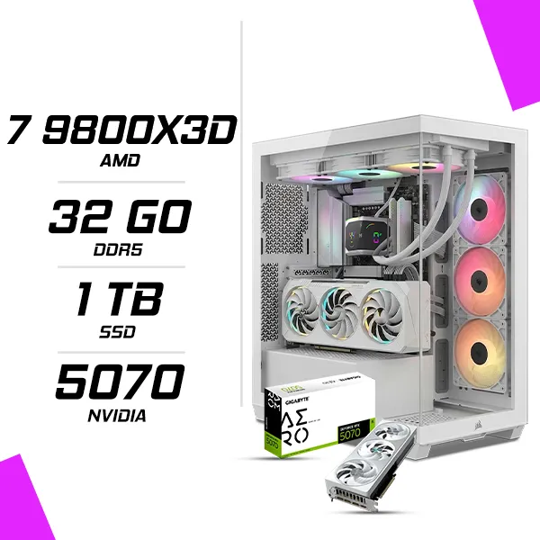 PC Gamer AMD Ryzen 7 9800X3D RTX 5070 AERO OC 12G