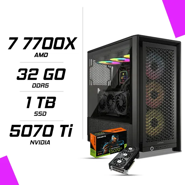 PC Gamer AMD Ryzen 7 7700X RTX 5070 Ti 16G