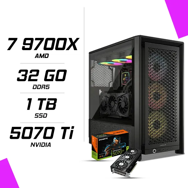 PC Gamer AMD Ryzen 7 9700X RTX 5070 Ti 16G