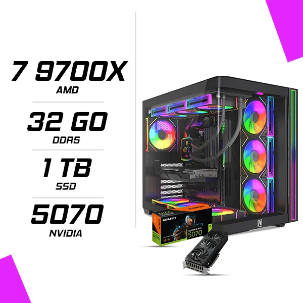 PC Gamer AMD Ryzen 7 9700X RTX 5070 12G