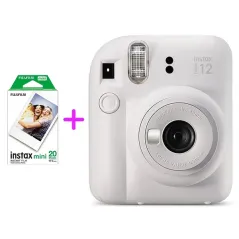 FUJIFILM INSTAX MINI 12 Blanc + FUJIFILM FILM INSTAX Mini Eu 2 GLOSSY (10x2pck)