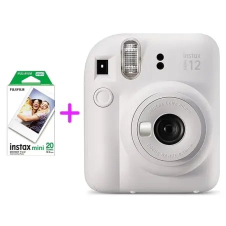 FUJIFILM INSTAX MINI 12 Blanc + FUJIFILM FILM INSTAX Mini Eu 2 GLOSSY (10x2pck)