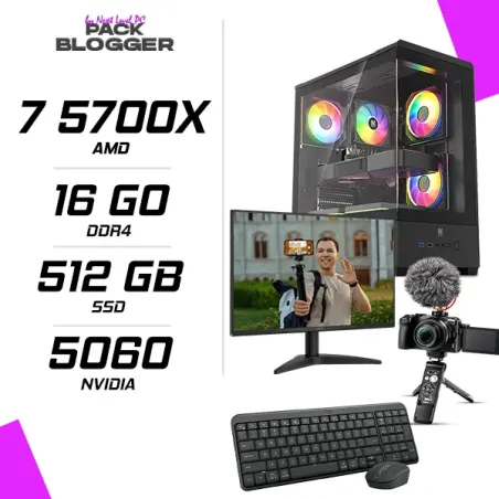 PC Gamer AMD Ryzen 7 5700X RTX 5060 8G + AOC 24B36X 23.8" 144Hz + LOGITECH MK250 + NIKON Z30+Z DX 16-50MM+TRÉPIED+ML-L7+MICRO
