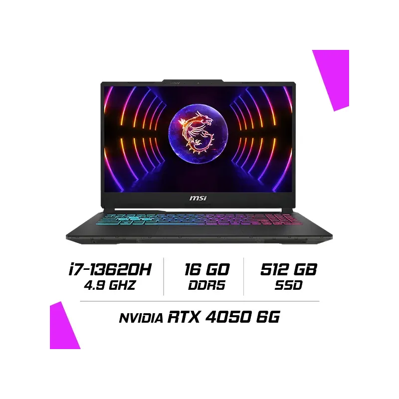 MSI CYBORG 15 A13VE-2224MA Intel i7-13620H/16GB DDR5/512GB SSD/RTX 4050 6GB/15.6" 144Hz/Win11H MSI CYBORG 15 A13VE-2224MA Intel i7-13620H/16GB DDR5/512GB SSD/RTX 4050 6GB/15.6" 144Hz/Win11H