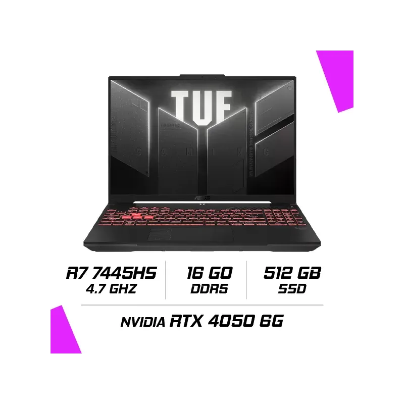 ASUS TUF GAMING A16 FA607NUG AMD Ryzen 7 7445HS/16GB DDR5/512GB SSD/RTX 4050 6GB/16" 144Hz/Win11H (90NR0MU3-M00EN0) ASUS TUF GAMING A16 FA607NUG AMD Ryzen 7 7445HS/16GB DDR5/512GB SSD/RTX 4050 6GB/16" 144Hz/Win11H (90NR0MU3-M00EN0)