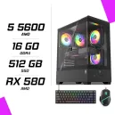 PC Gamer AMD Ryzen 5 5600 RX 580 8GB + ESG M2 Flash + NOVA CP68
