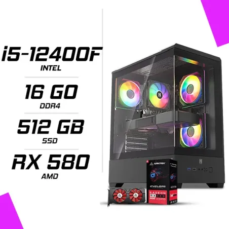 PC Gamer Intel i5-12400F RX 580 8GB